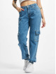 Urban Classics Pantalon cargo Ladies Organic Stretch Denim bleu