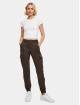 Urban Classics Pantalon cargo Ladies High Waist brun