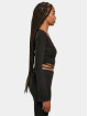 Urban Classics Pitkähihaiset paidat Ladies Cropped Rib Wrapped musta