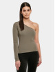 Urban Classics Pitkähihaiset paidat Ladies Asymmetric oliivi