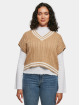 Urban Classics Pullover Ladies Cropped Knit College Slipover beige