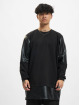Urban Classics Pullover Long Zipped Leather Imitation black