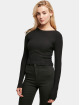 Urban Classics Pullover Ladies Short Rib Knit Twisted Back black