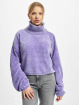 Urban Classics Pullover Ladies Short Chenille Turtleneck purple