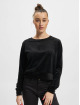 Urban Classics Pullover Ladies Short Velvet schwarz