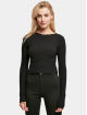 Urban Classics Pullover Ladies Short Rib Knit Twisted Back schwarz