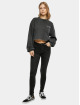 Urban Classics Pullover Ladies Cropped Small Embroidery Terry Crewneck schwarz