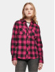 Urban Classics Shirt Ladies Turnup Checked Flanell purple
