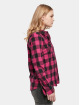 Urban Classics Shirt Ladies Turnup Checked Flanell purple