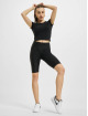 Urban Classics Short High Waist Shiny Rib Cycle black