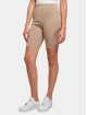 Urban Classics shorts Ladies High Waist Lace Inset Cycle beige