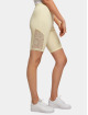Urban Classics Shorts Ladies High Waist Lace Inset Cycle gelb