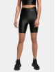 Urban Classics shorts Ladies Highwaist Shiny Metallic Cycle zwart