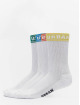 Urban Classics Skarpetki Short Sporty Logo Socks Coloured Cuff 4-Pack bialy