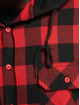 Urban Classics Skjorter Hooded Checked Flanell Sweat Sleeve red