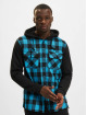 Urban Classics Skjorter Hooded Checked Flanell Sweat Sleeve turkis