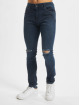 Urban Classics Slim Fit Jeans Knee Cut blå