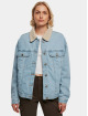 Urban Classics Spijkerjasjes Ladies Oversized Sherpa blauw