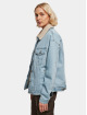 Urban Classics Spijkerjasjes Ladies Oversized Sherpa blauw