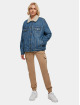 Urban Classics Spijkerjasjes Ladies Oversized Sherpa blauw
