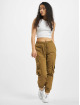 Urban Classics Spodnie Chino/Cargo Ladies High Waist Crinkle Nylon brazowy