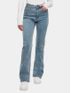 Urban Classics Straight Fit Jeans Ladies Highwaist Straight Slit Denim blue