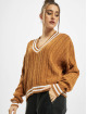 Urban Classics Sweat & Pull Ladies Short V-Neck College brun