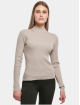 Urban Classics Sweat & Pull Ladies Rib Knit Turtelneck gris