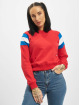 Urban Classics Swetry Sleeve Stripe czerwony