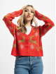 Urban Classics Swetry rozpinane Ladies Short Oversized Christmas czerwony