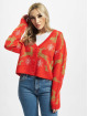 Urban Classics Swetry rozpinane Ladies Short Oversized Christmas czerwony
