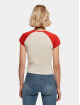 Urban Classics T-paidat Ladies Organic Stretch Short Retro Baseball beige