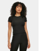 Urban Classics T-paidat Ladies Short Rib musta