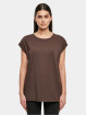 Urban Classics T-paidat Ladies Organic Extended Shoulder ruskea