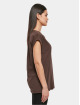 Urban Classics T-paidat Ladies Organic Extended Shoulder ruskea