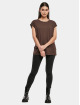 Urban Classics T-paidat Ladies Organic Extended Shoulder ruskea