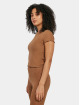 Urban Classics T-paidat Ladies Short Rib ruskea
