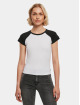 Urban Classics T-paidat Ladies Organic Stretch Short Retro Baseball valkoinen