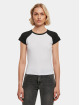 Urban Classics T-paidat Ladies Organic Stretch Short Retro Baseball valkoinen