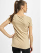 Urban Classics T-Shirt Ladies Lace Shoulder Striped Tee beige