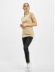Urban Classics T-Shirt Ladies Lace Shoulder Striped Tee beige