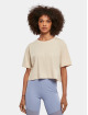 Urban Classics T-Shirt Ladies Short Oversized beige
