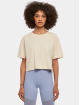 Urban Classics T-Shirt Ladies Short Oversized beige