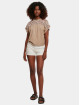 Urban Classics T-Shirt Ladies Short Oversized Lace beige