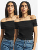 Urban Classics T-Shirt Ladies Off Shoulder Rib black