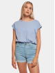 Urban Classics T-Shirt Ladies Organic Extended Shoulder blau