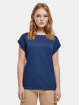 Urban Classics T-Shirt Ladies Extended Shoulder blau