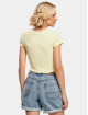 Urban Classics t-shirt Ladies Cropped Button Up Rib geel