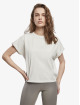 Urban Classics T-shirt Ladies Short Pigment Dye Cut On Sleeve grigio