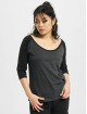 Urban Classics T-Shirt manches longues Ladies 3/4 Contrast gris